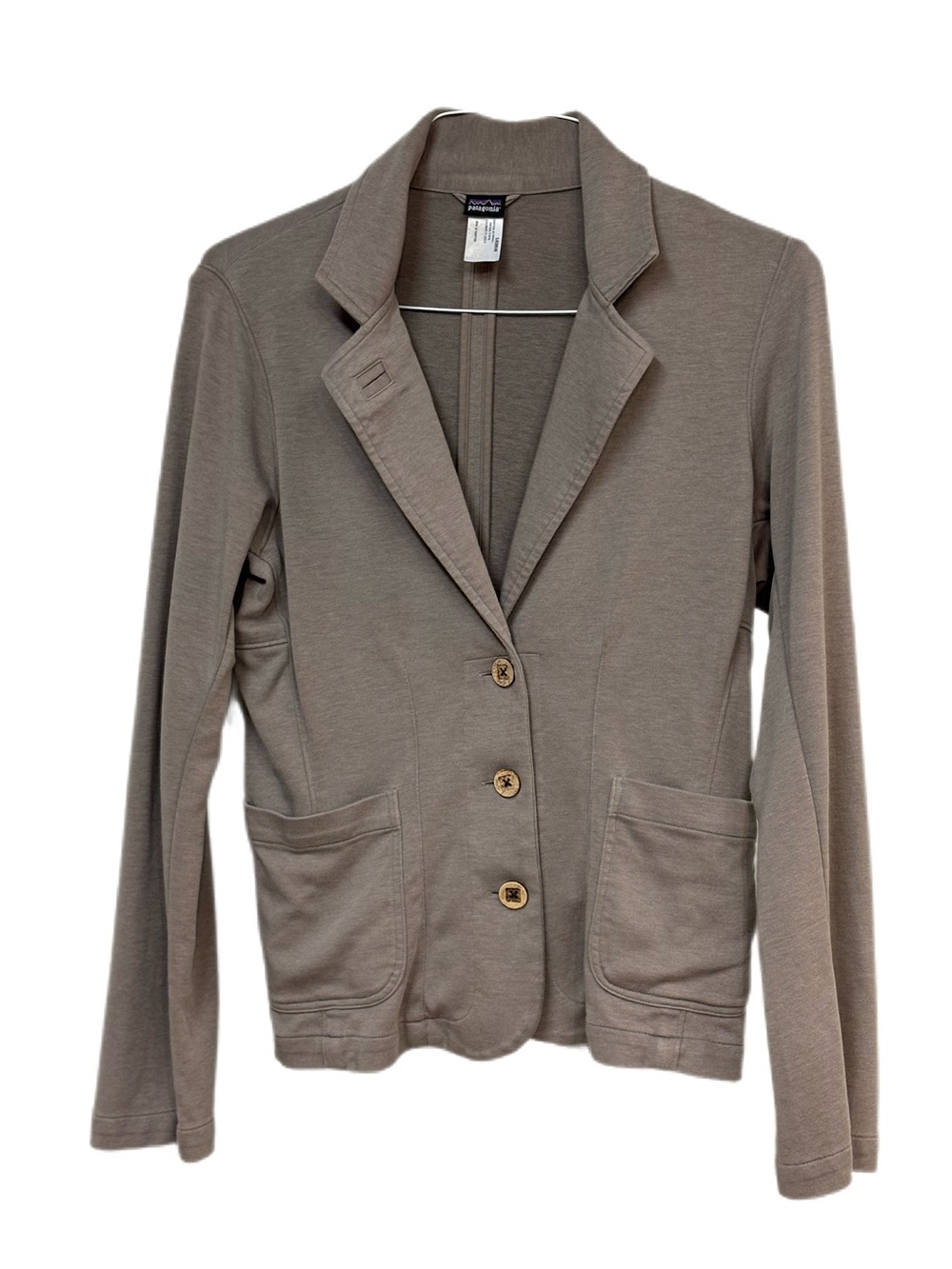 Patagonia Brushed Vitaliti Blazer Taupe Beige Gray 3 Button Size S
